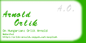 arnold orlik business card